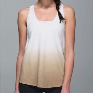 Lululemon ombré tank, white and tan size 6